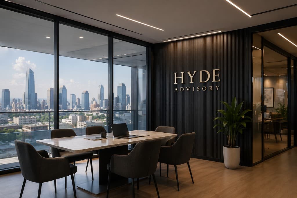 Hyde Advisory executive conference room with city view